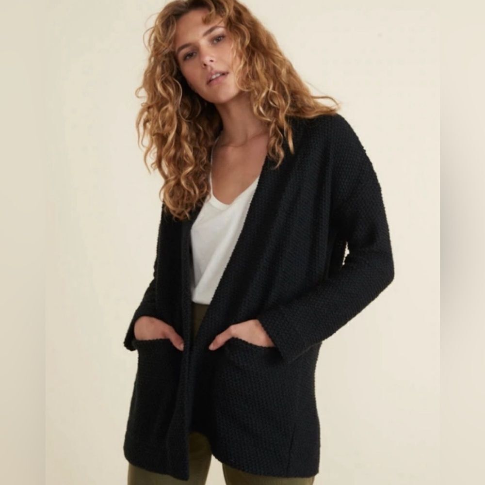 Marine layer birdseye cardigan black